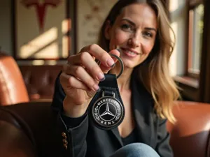 Mercedes Keyring Leather High-Quality Design Sporty Look